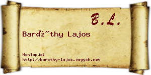 Baróthy Lajos névjegykártya