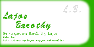 lajos barothy business card